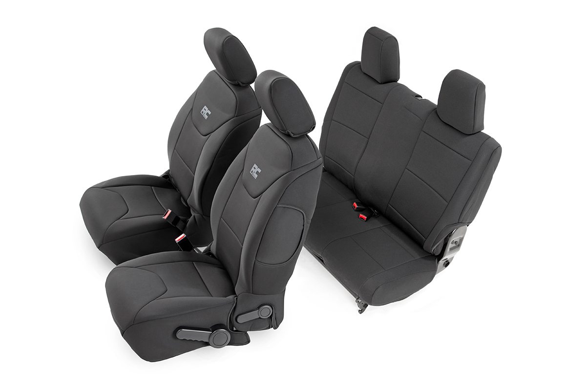 Jeep Wrangler Seat Covers - Front and Rear - Rough Country - Neoprene - '11-'12